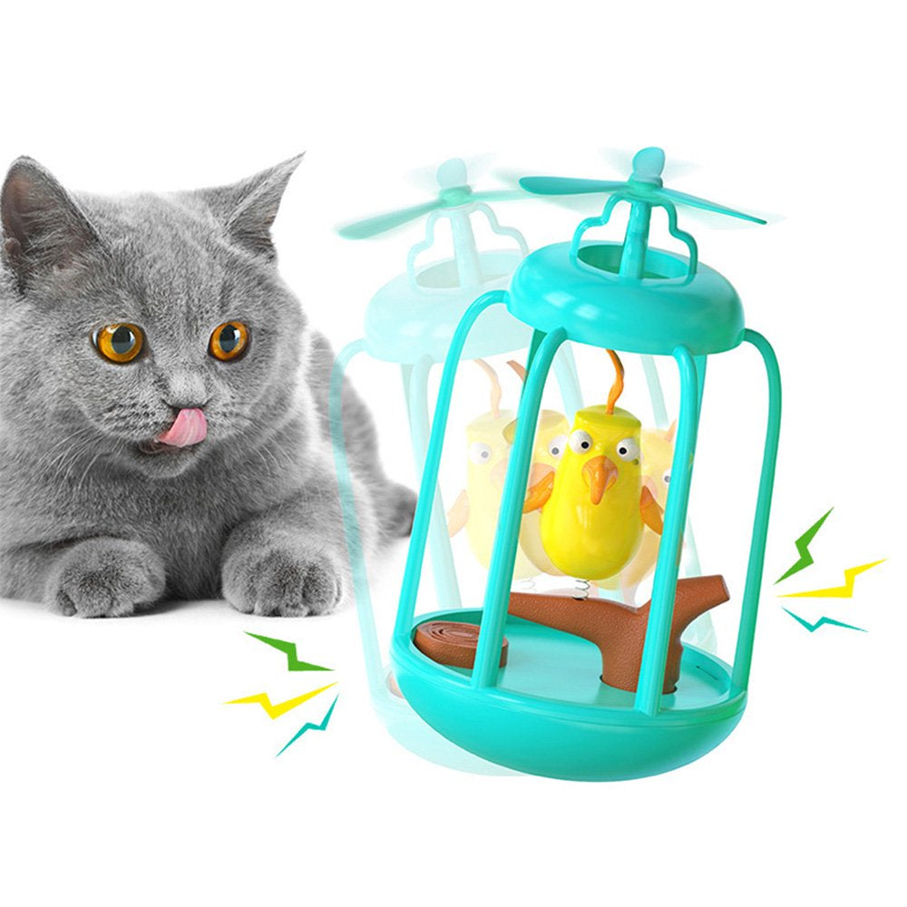 Carkira Cat Toy Tumbler Cat Toy Squeaky Birdcage Interactive Toy with Propeller Animals & Pet Supplies > Pet Supplies > Cat Supplies > Cat Toys Carkira   