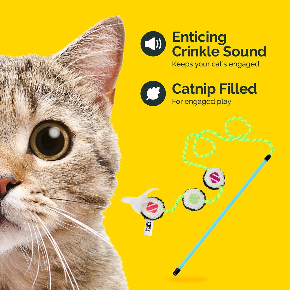 Pet Zone Sushi Wand Cat Toy, Multi-Color, Interactive, Catnip Animals & Pet Supplies > Pet Supplies > Cat Supplies > Cat Toys Our Pets   