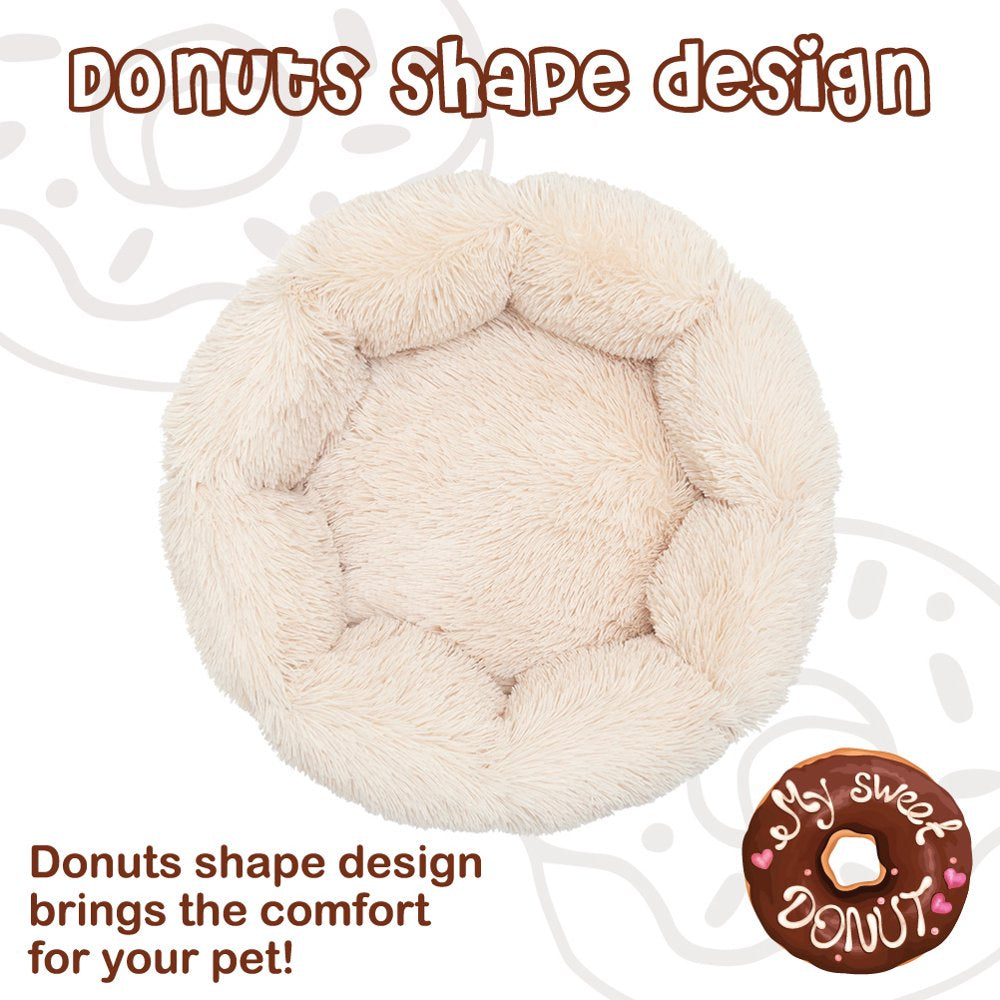 Pupteck Winter Cat Bed Mat - Furry Donut Pet Bed for Small Dogs & Cats, Soft Plush Pet Bed Self Warming for Puppies, Kittens Animals & Pet Supplies > Pet Supplies > Cat Supplies > Cat Beds Bepal   