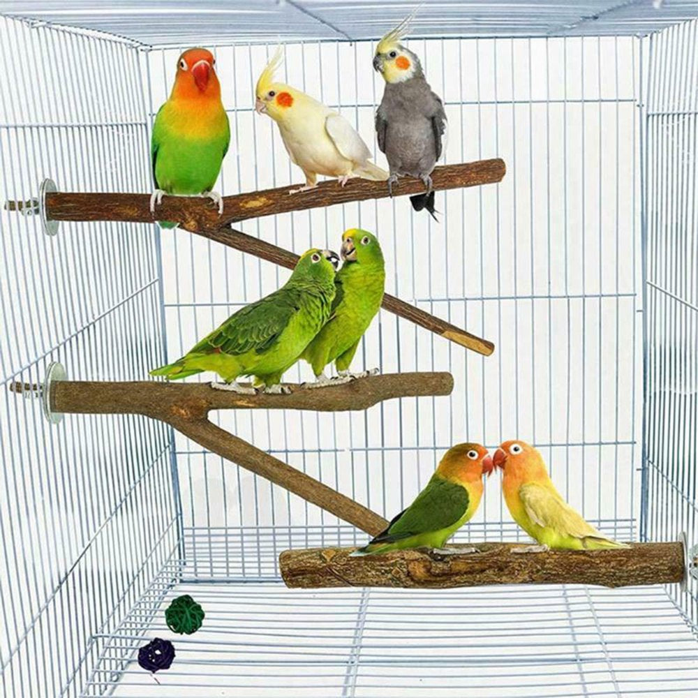 Toorise 5Pcs Parrot Bird Perches Natural Wood Bird Standing Stick Parrot Perch Stand Platform Wooden Exercise Climbing Paw Grinding Toy Birdcage Accessories for Parakeet Parrot Budgie Animals & Pet Supplies > Pet Supplies > Bird Supplies > Bird Cage Accessories Toorise   