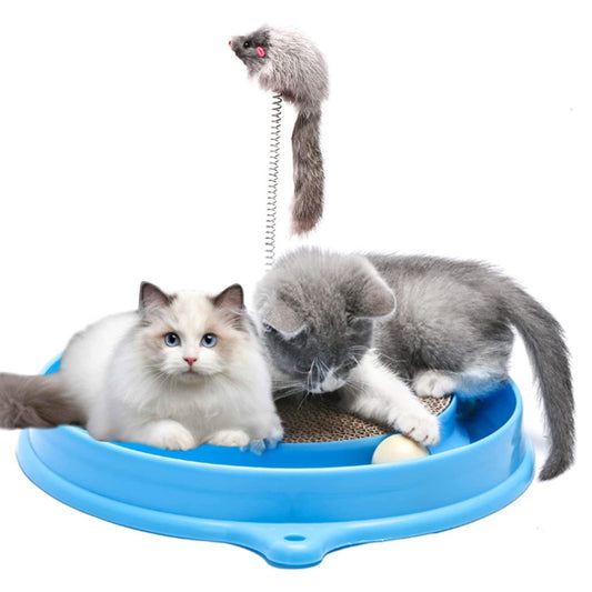 SEMFRI Cat Scratcher Toy Cat Toy Scratch Pad Scratching Toy Post Pad Interactive Training Exercise Mouse Play Toy with Ball Blue Animals & Pet Supplies > Pet Supplies > Cat Supplies > Cat Toys semfri   