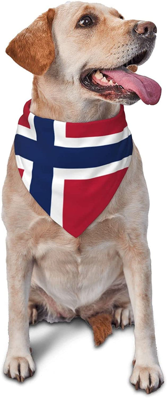 Flag of Norway Pet Dog and Cat Decorative Triangle Scarf,Dog Bandana,Breathable and Stain Resistant. Animals & Pet Supplies > Pet Supplies > Dog Supplies > Dog Apparel ZALTAS   