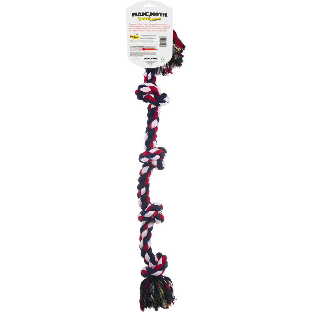 Mammoth Flossy Chews Poly Cotton 5 Knot Rope Tug Dog Toy Animals & Pet Supplies > Pet Supplies > Dog Supplies > Dog Toys Mammoth Pet Products   