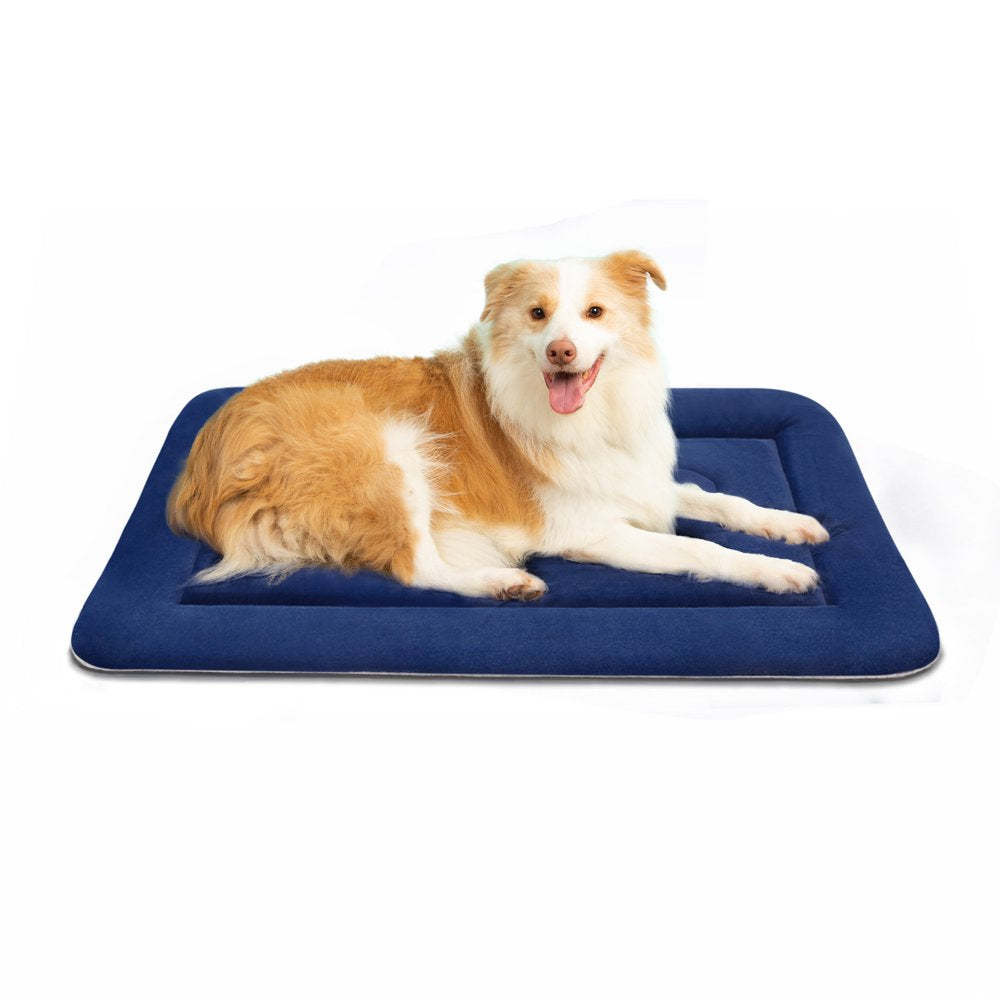 Joicyco Large Dog Bed Large Crate Mat 42 in Anti-Slip Washable Soft Mattress Kennel Pads Animals & Pet Supplies > Pet Supplies > Cat Supplies > Cat Beds JoicyCo Medium 36"x23.6" Dark Blue 