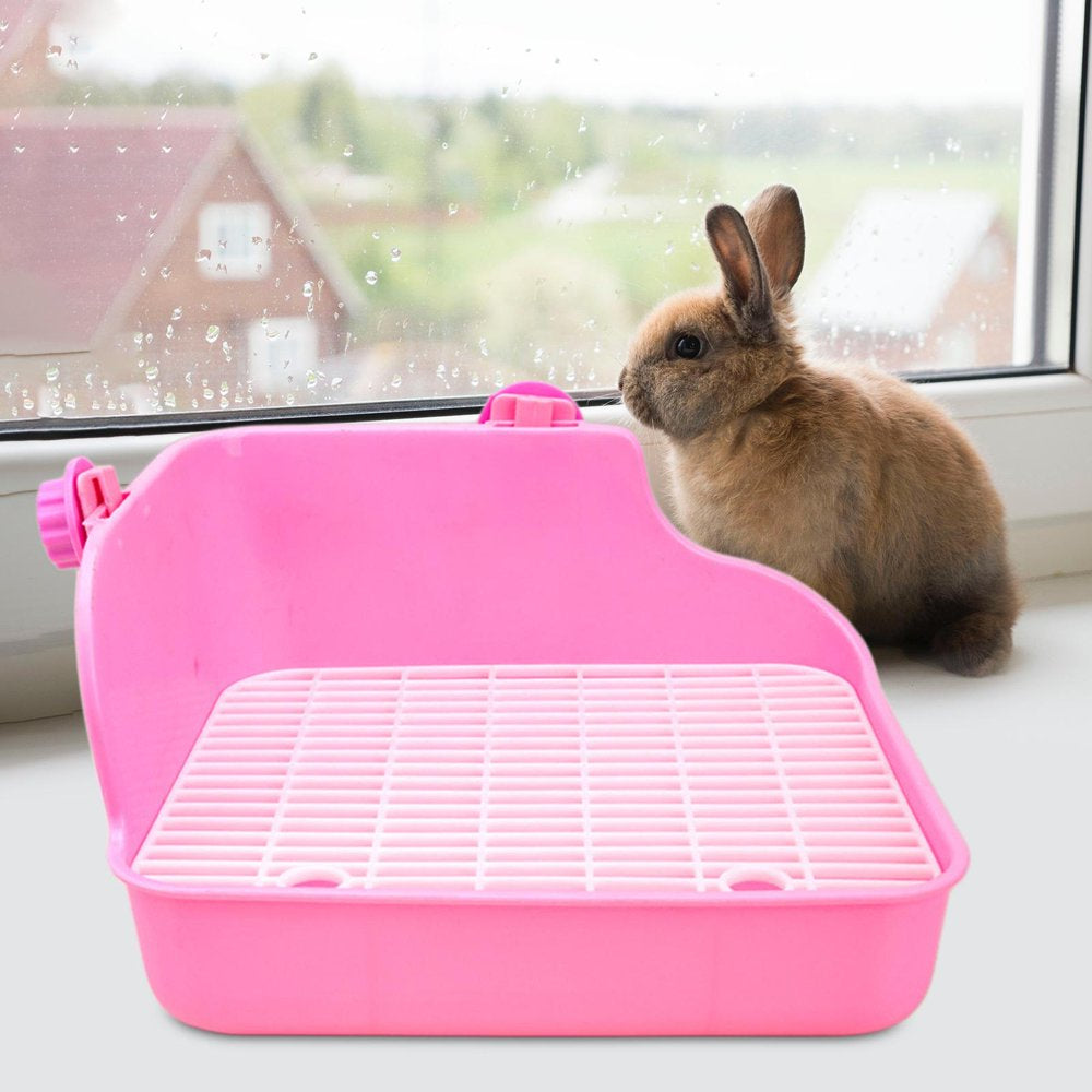 Small Animal Rabbit Litter Box Toilet Tray, Bedding Cage Cleaning Tool Pink 11X7.9X7.5In Animals & Pet Supplies > Pet Supplies > Small Animal Supplies > Small Animal Bedding perfeclan   