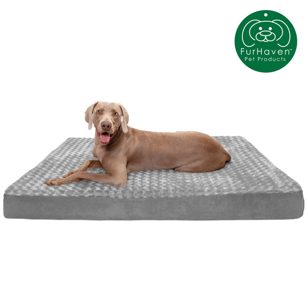 Furhaven Pet Products | Deluxe Memory Foam Ultra Plush Mattress Pet Bed for Dogs & Cats, Chocolate, Jumbo Animals & Pet Supplies > Pet Supplies > Cat Supplies > Cat Beds FurHaven Pet Cooling Gel Foam Jumbo Plus Gray