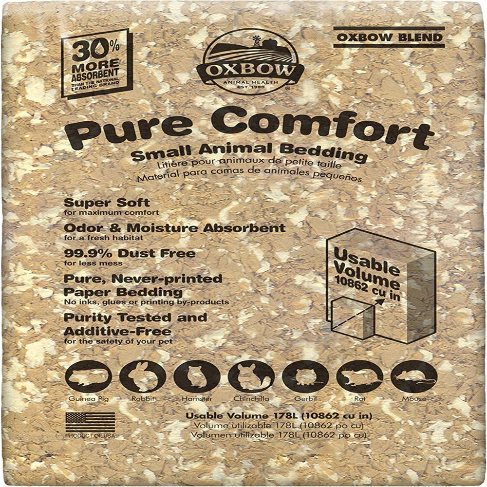 Oxbow Pure Comfort Small Animal Bedding - Odor & Moisture Absorbent, Dust-Free Bedding for Small Animals, Blend, 178 Liter Bag Animals & Pet Supplies > Pet Supplies > Small Animal Supplies > Small Animal Food - XMGHTU -   