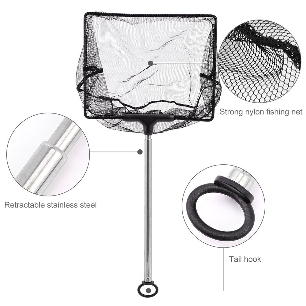 Mesh Fish Tank Net with Long Handle Telescopic Fine Mesh Fishnet with Extendable 33-60Cm Long Handle for Aquarium Lakes Ponds Fish Animals & Pet Supplies > Pet Supplies > Fish Supplies > Aquarium Fish Nets HOMEMAXS   