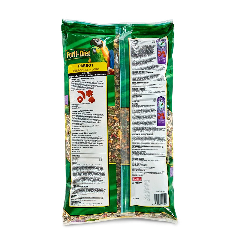 Kaytee Forti-Diet Parrot Feather Health Pet Bird Food, 8 Lb Animals & Pet Supplies > Pet Supplies > Bird Supplies > Bird Food Central Garden and Pet   