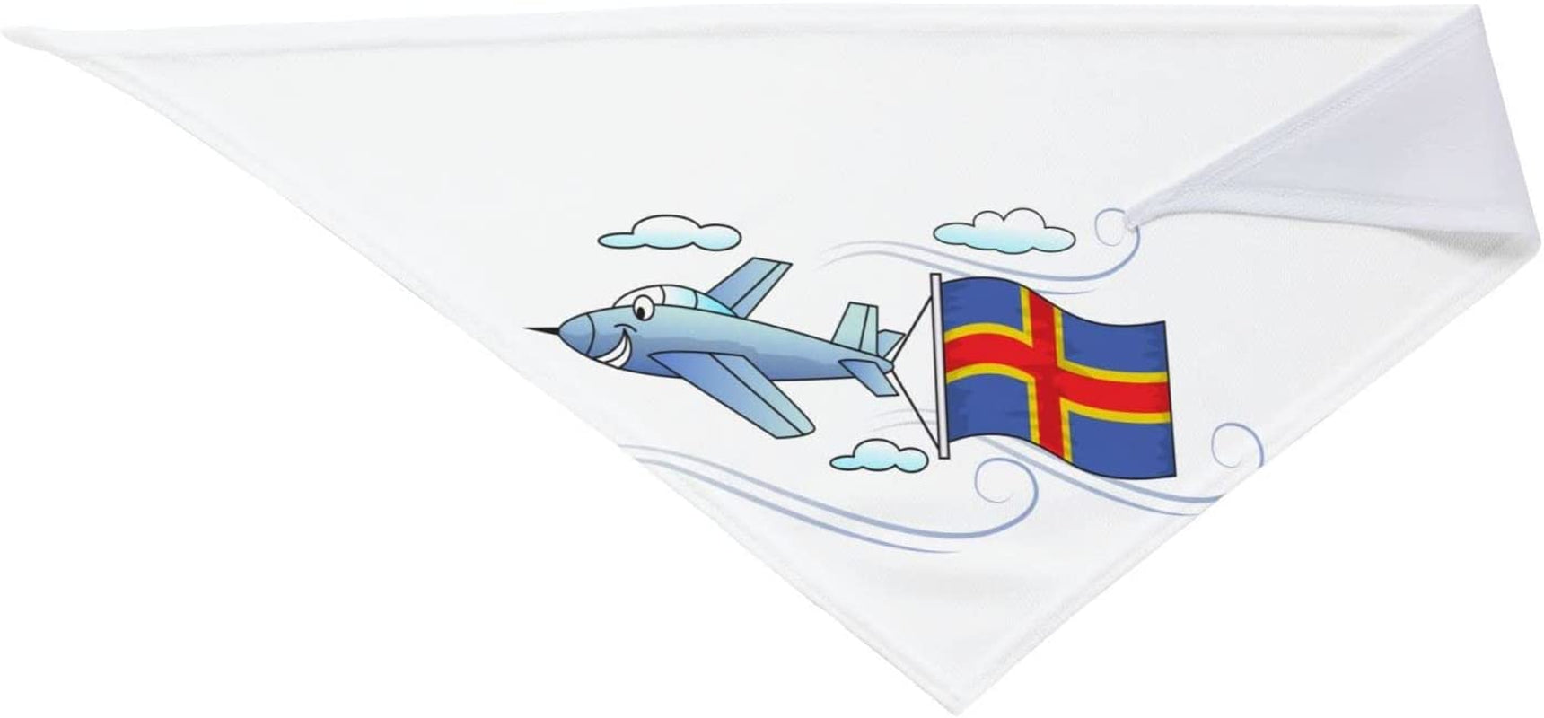 Airplane with Flag Alan Islands Pet Dog and Cat Decorative Triangle Scarf,Dog Bandana,Breathable and Stain Resistant. Animals & Pet Supplies > Pet Supplies > Dog Supplies > Dog Apparel ZALTAS   