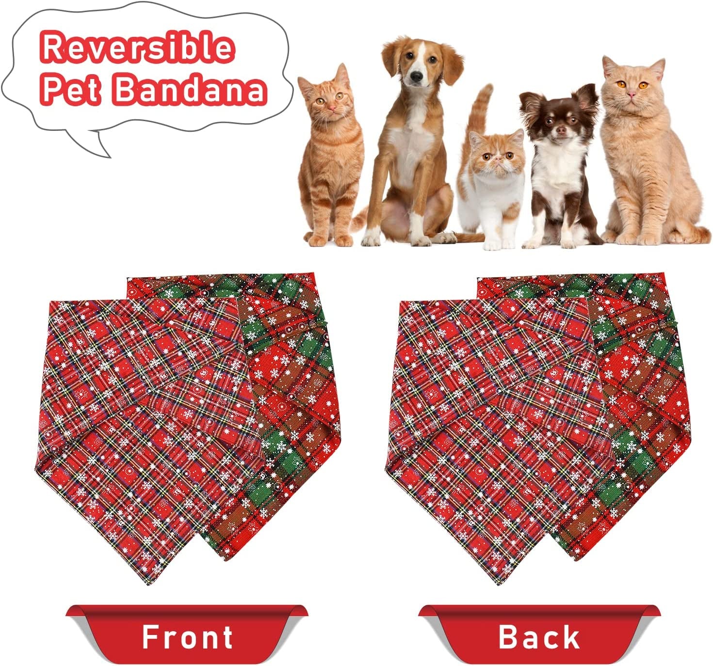 Malier 2 Pack Dog Bandana Christmas Buffalo Plaid Snowflake Pet Scarf Triangle Bibs Kerchief Set Pet Costume Accessories Decoration for Small Medium Large Dogs Cats Pets … (X-Large) Animals & Pet Supplies > Pet Supplies > Dog Supplies > Dog Apparel Malier   