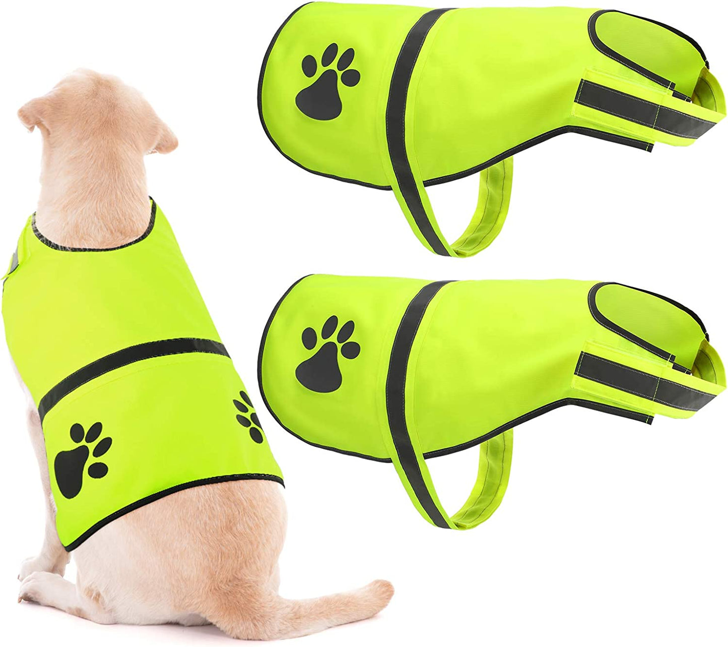 Geyoga 2 Pieces Dog Reflective Vest Adjustable Dog Safety Vest PET Dog High Visibility Dog Hunting Vest Dog Jacket Apparel for Outdoor Activities Walking Hunting (Orange) Animals & Pet Supplies > Pet Supplies > Dog Supplies > Dog Apparel Geyoga Yellow  