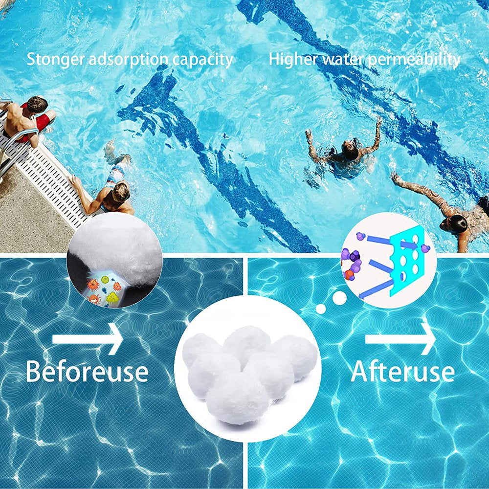Evenwils 1.5 Lbs Pool Filter Balls, Eco-Friendly Fiber Filter Media for Swimming Pool Aquarium Filters Alternative to Sand