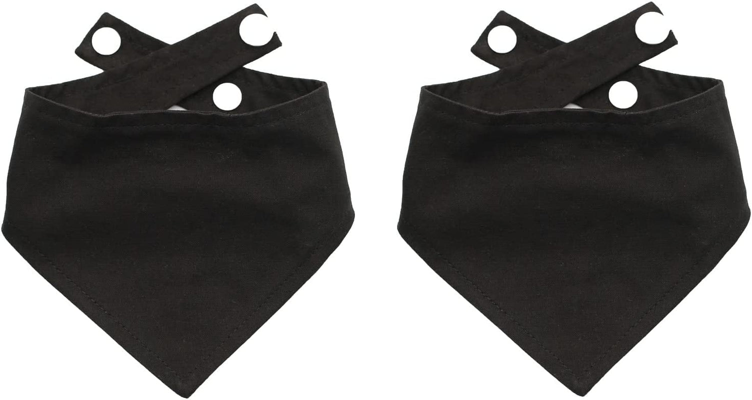 Eechicspace Plain Dog Bandana Blank Scarf Black Cotton for Small Medium Large Dogs 2 Pack Animals & Pet Supplies > Pet Supplies > Dog Supplies > Dog Apparel EechicSpace Black Extra Small (Pack of 2) 