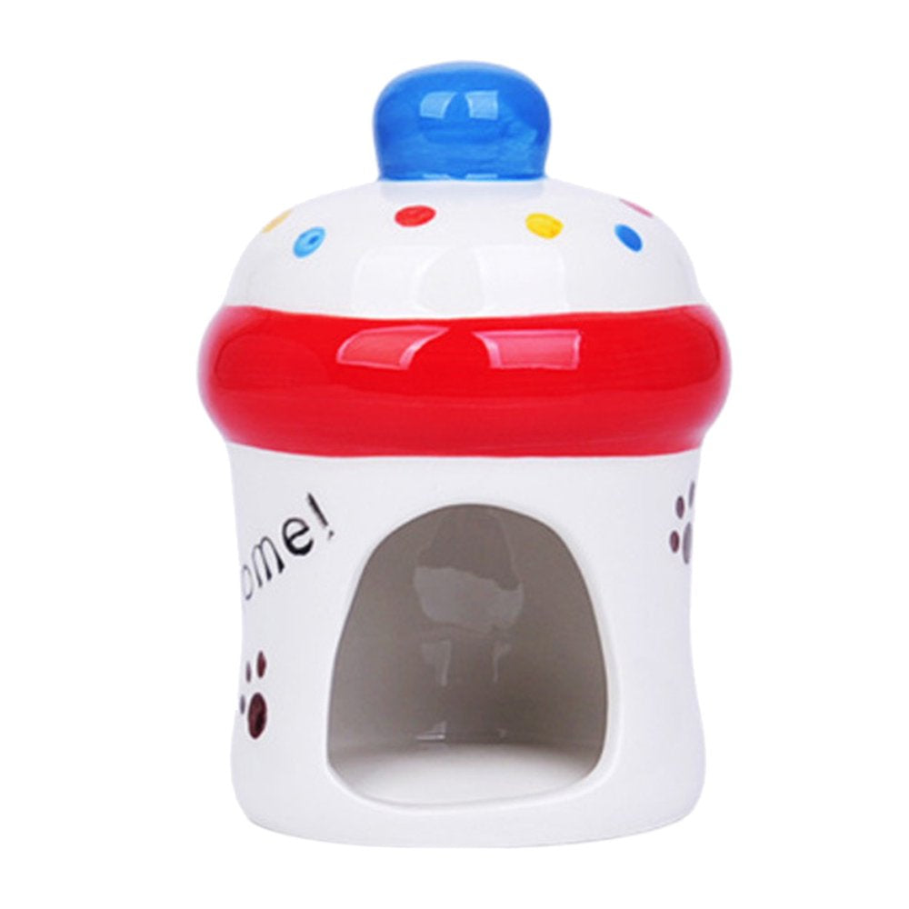 Anti-Chew Ceramic Pet Hideout Hut Cave Ceramic Critter Bath Deodorant Summer Cool Small Animal Nesting Habitat Cage Gift Animals & Pet Supplies > Pet Supplies > Small Animal Supplies > Small Animal Habitats & Cages Sharawem   