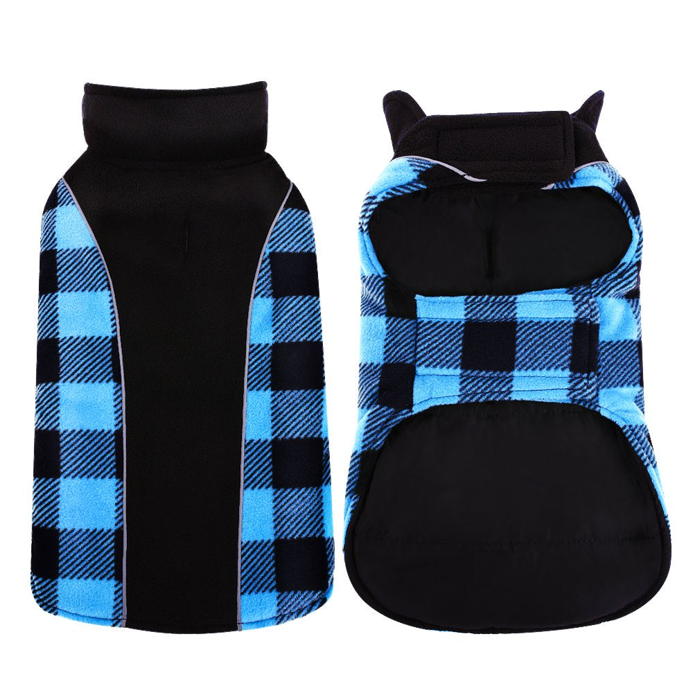 Kuoser Reversible Dog Winter Coat, Reflective Waterproof Dog Jacket, Cotton Lined Vest Windproof Outdoor for Small Medium and Large Dogs Animals & Pet Supplies > Pet Supplies > Dog Supplies > Dog Apparel Kuoser XXL--Chest Girth:29.5-34.6" Blue 