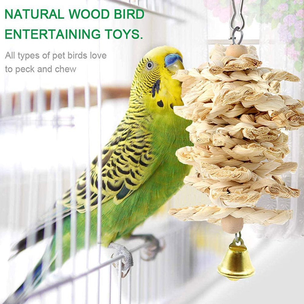 BYDOT 18-Piece Bird Training Toys Parrot Chew Toy Safe Material Swing Perch Ladder Hammock for Budgie Parakeet Cockatiel Macaw Animals & Pet Supplies > Pet Supplies > Bird Supplies > Bird Ladders & Perches BYDOT   
