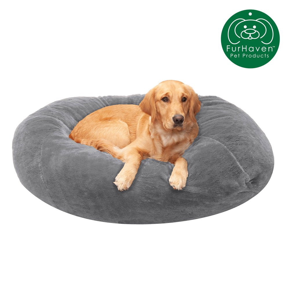 Furhaven Pet Products round Plush Ball Pet Bed for Dogs & Cats, Espresso, Extra Large Animals & Pet Supplies > Pet Supplies > Cat Supplies > Cat Beds FurHaven Pet XL Gray Mist 