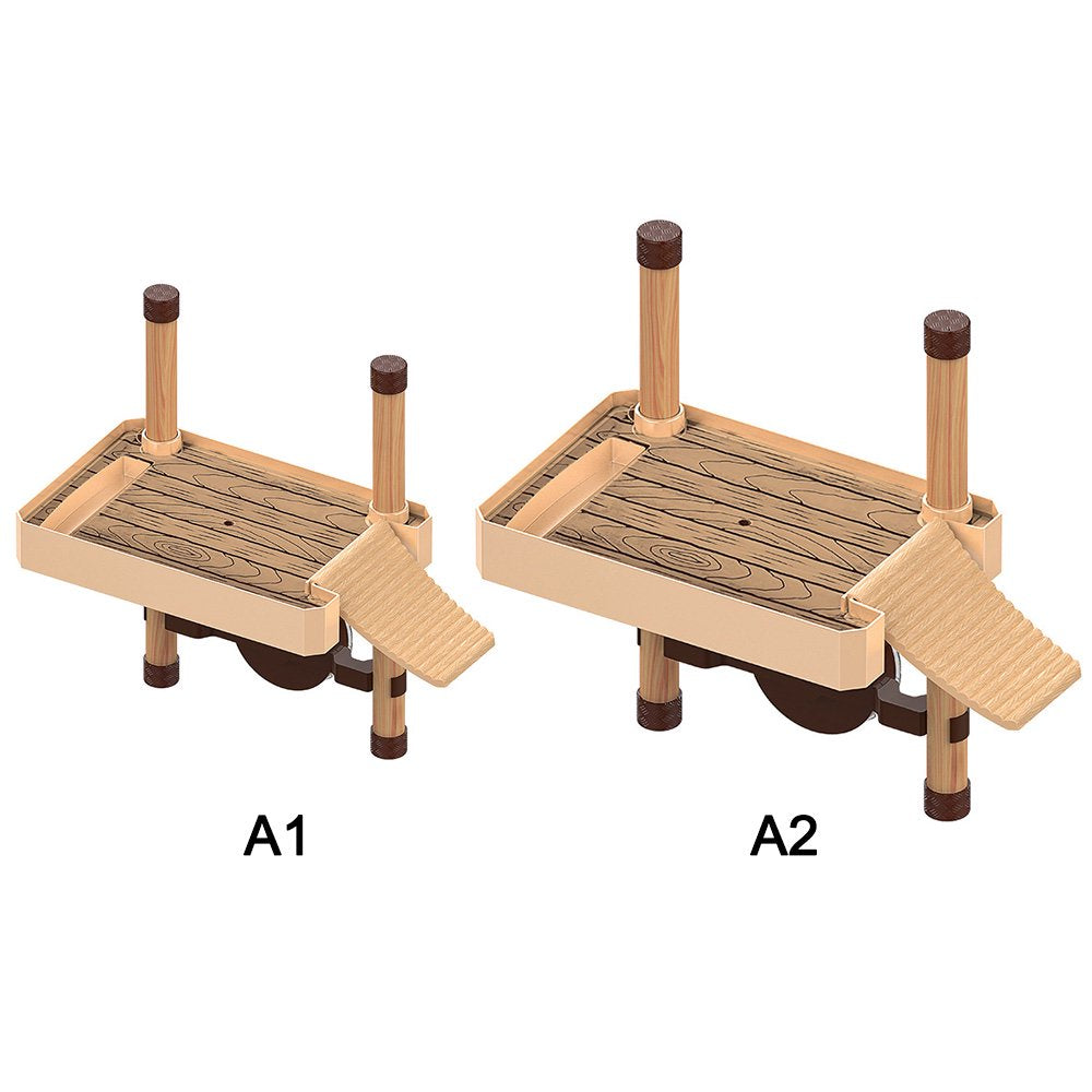 Turtle Tortoise Reptile Pier Floating Climbing Basking Platform Ramp Ladder with Food Water Dish Aquarium Decor Amphibian Leisure Table Animals & Pet Supplies > Pet Supplies > Reptile & Amphibian Supplies > Reptile & Amphibian Food BELUPAI   