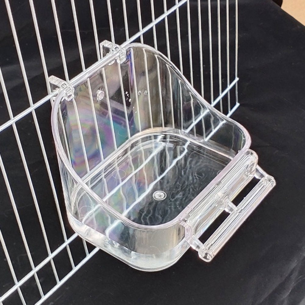 Hanging Bathing Box for Small Birds Parrot Food Tray Cage Shower Accessories Animals & Pet Supplies > Pet Supplies > Bird Supplies > Bird Cage Accessories CHANCELAND   