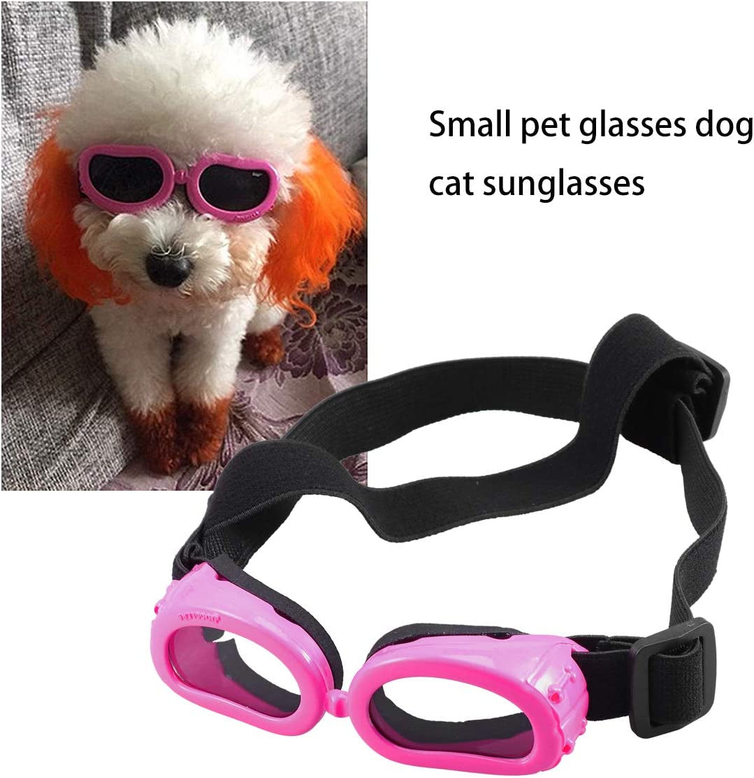 POPETPOP Stylish Pet Sunglasses, Cat Dog Goggles UV Protective Windproof Eyeglass, Pet Accessories Eyewear Protection with Strap (Pink) Animals & Pet Supplies > Pet Supplies > Dog Supplies > Dog Apparel POPETPOP   