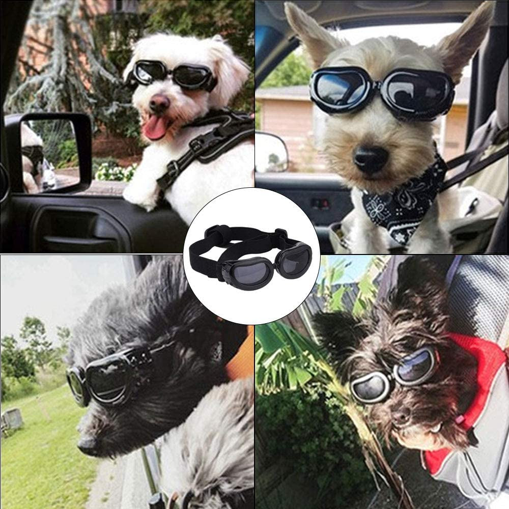 MEEQIAO Dog Sunglasses with Windproof, Anti-Uv Pet Goggles Eye Protection Dog Glasses for Small Pet Black (Black) Animals & Pet Supplies > Pet Supplies > Dog Supplies > Dog Apparel MEEQIAO   