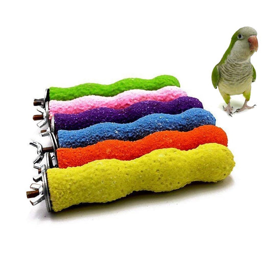 Meidiya Bird Perch Stand Toy,Wood Parrot Perch Stand Paw Grinding Stick,Bird Cage Accessories Exercise Toys Budgies Parakeet Cockatiel Conure Hamster Gerbil Rat Mouse Animals & Pet Supplies > Pet Supplies > Bird Supplies > Bird Cage Accessories Meidiya S Random Color 