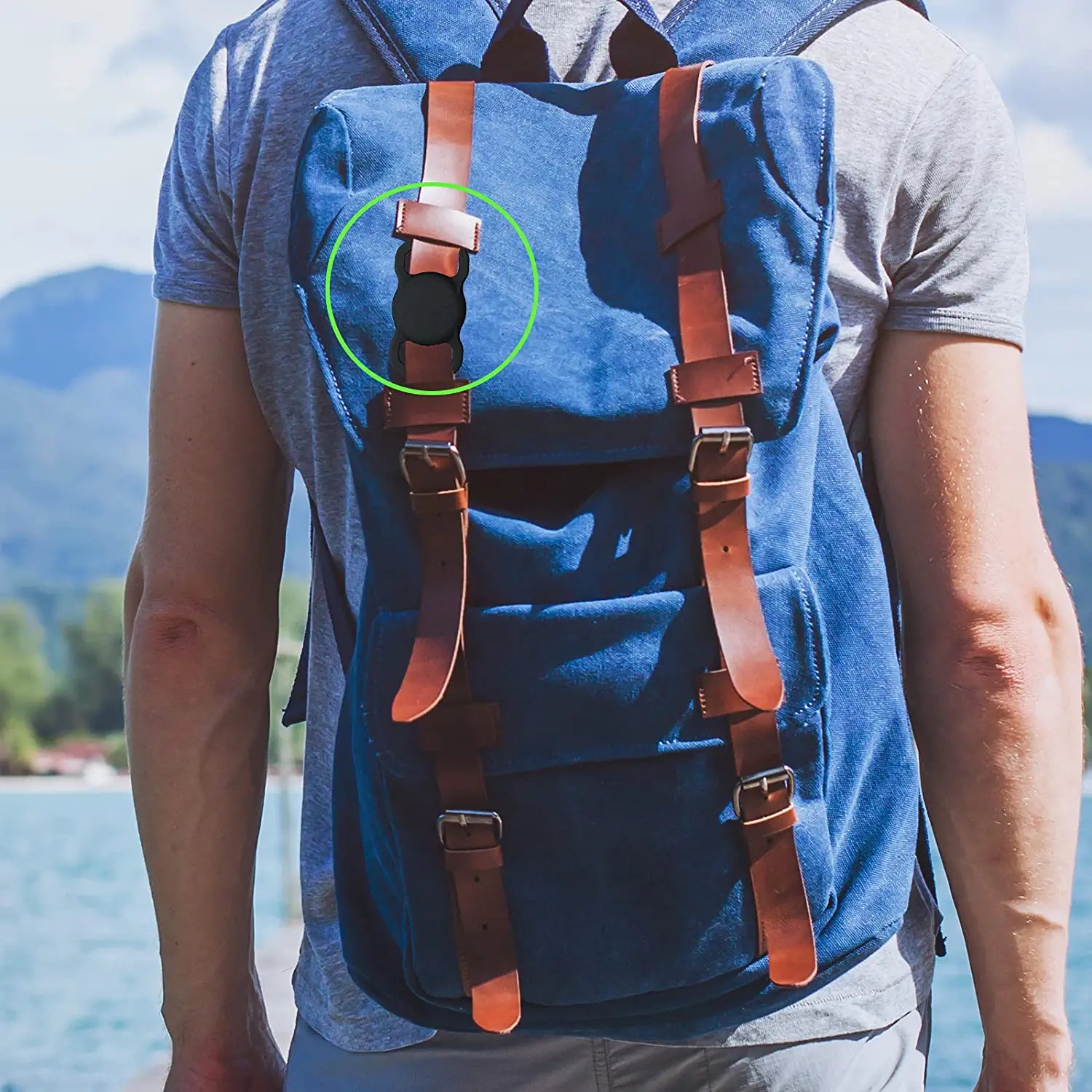 Airtag Holder Compatible Apple Air Tag,2 Pack Silicone Case for Pet Dog Cat Collar and Kid’S School Bag Backpack Black&Orange Electronics > GPS Accessories > GPS Cases JEANUE   