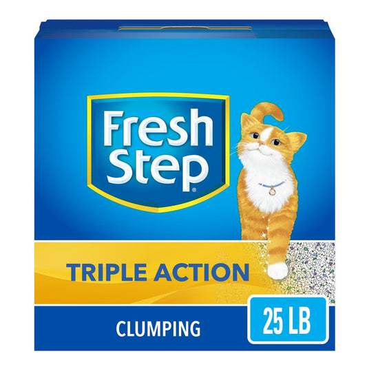 Fresh Step Triple Action Scented Litter, Clumping Cat Litter, 25 Lbs
