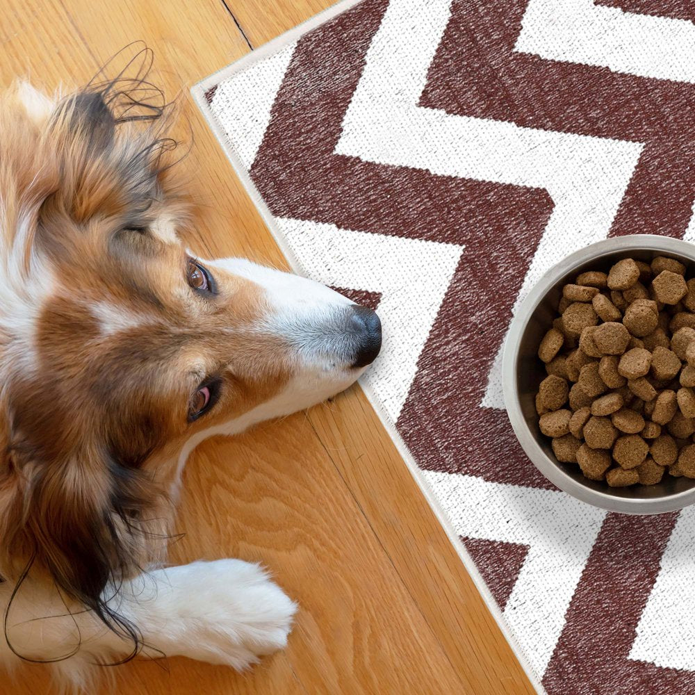 Sussexhome Pets Ultra-Thin Cat and Dog Litter Mat for Litter Box - Washable Soft Natural Cotton Cat and Dog Feeding Mat - Paws-Kind Slip Resistant Place Mat - 2' X 3' Animals & Pet Supplies > Pet Supplies > Cat Supplies > Cat Litter Box Mats SUSSEXHOME Traverse Maroon 