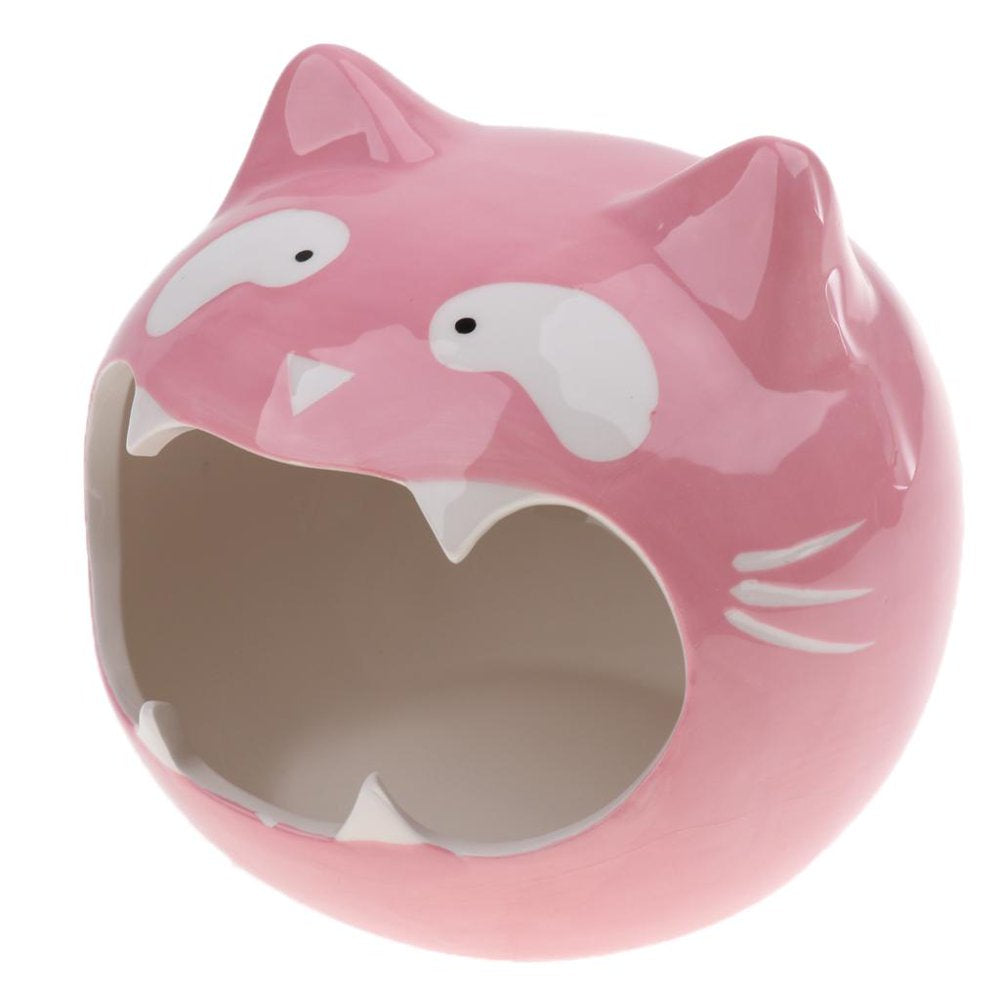 Ceramic Hamster House Summer and Cool Small Animal Habitat Cage Accessories Pink Animals & Pet Supplies > Pet Supplies > Small Animal Supplies > Small Animal Habitats & Cages HOMYL   