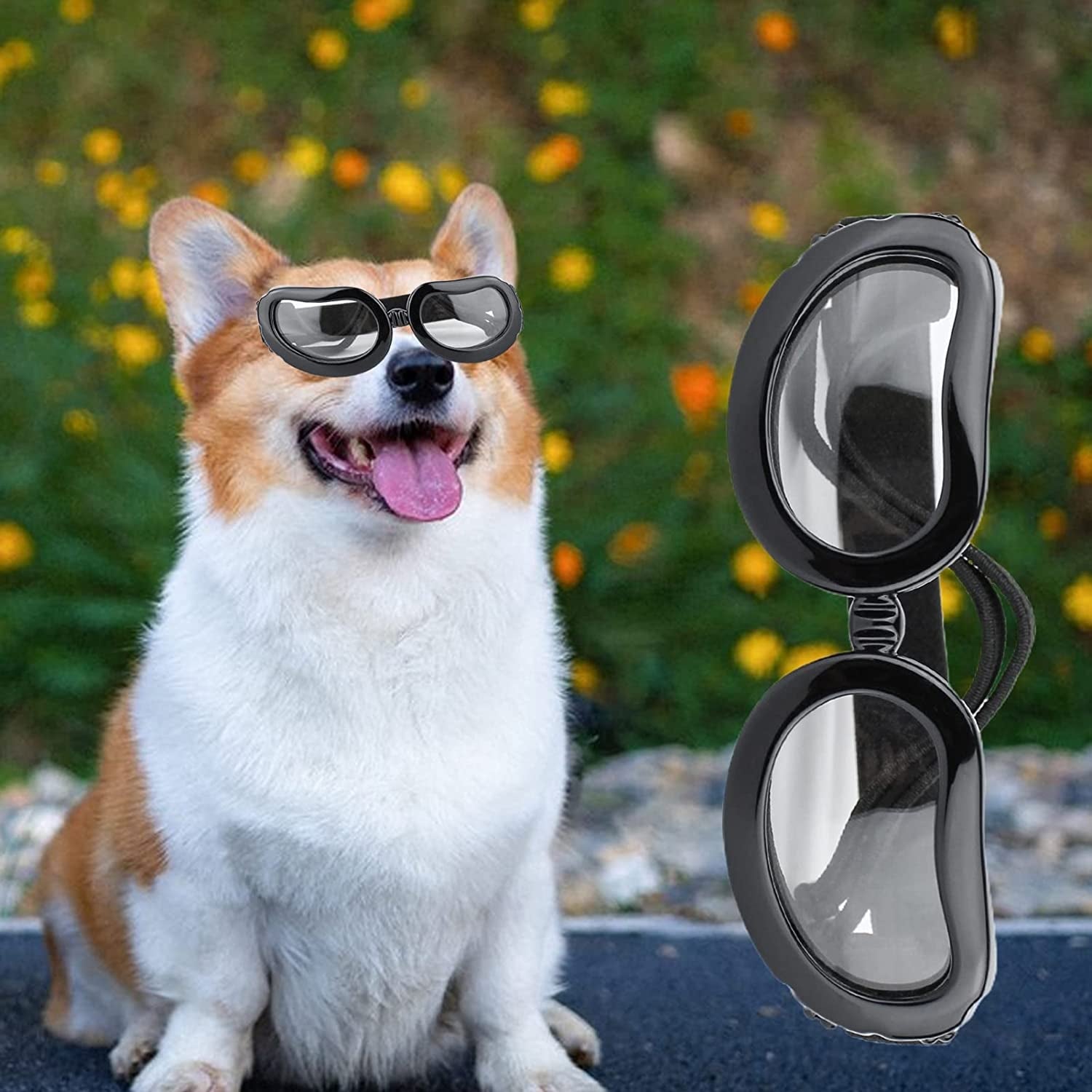 HEVIRGO Dog Glasses Useful UV Protection Eye Protective Pet Cat Dog Sunglasses Clear Animals & Pet Supplies > Pet Supplies > Dog Supplies > Dog Apparel HEVIRGO   