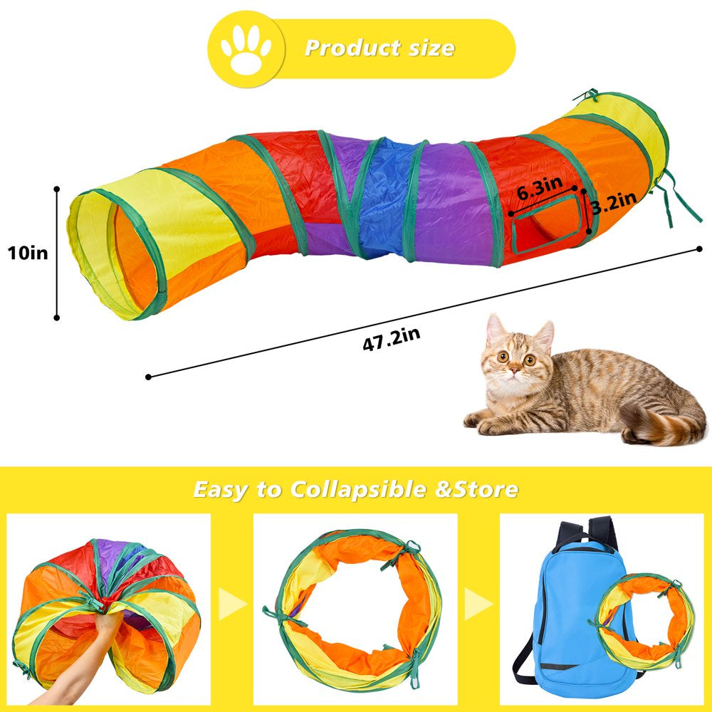 Goodwill 20 Pcs Cat Toys Kitten Toys Set, Collapsible Cat Tunnels for Indoor Cats, Interactive Cat Feather Toy, Fluffy Mouse Crinkle Balls Toys for Cat Puppy Kitty Kitten Animals & Pet Supplies > Pet Supplies > Cat Supplies > Cat Toys Goodwill Trading INC   