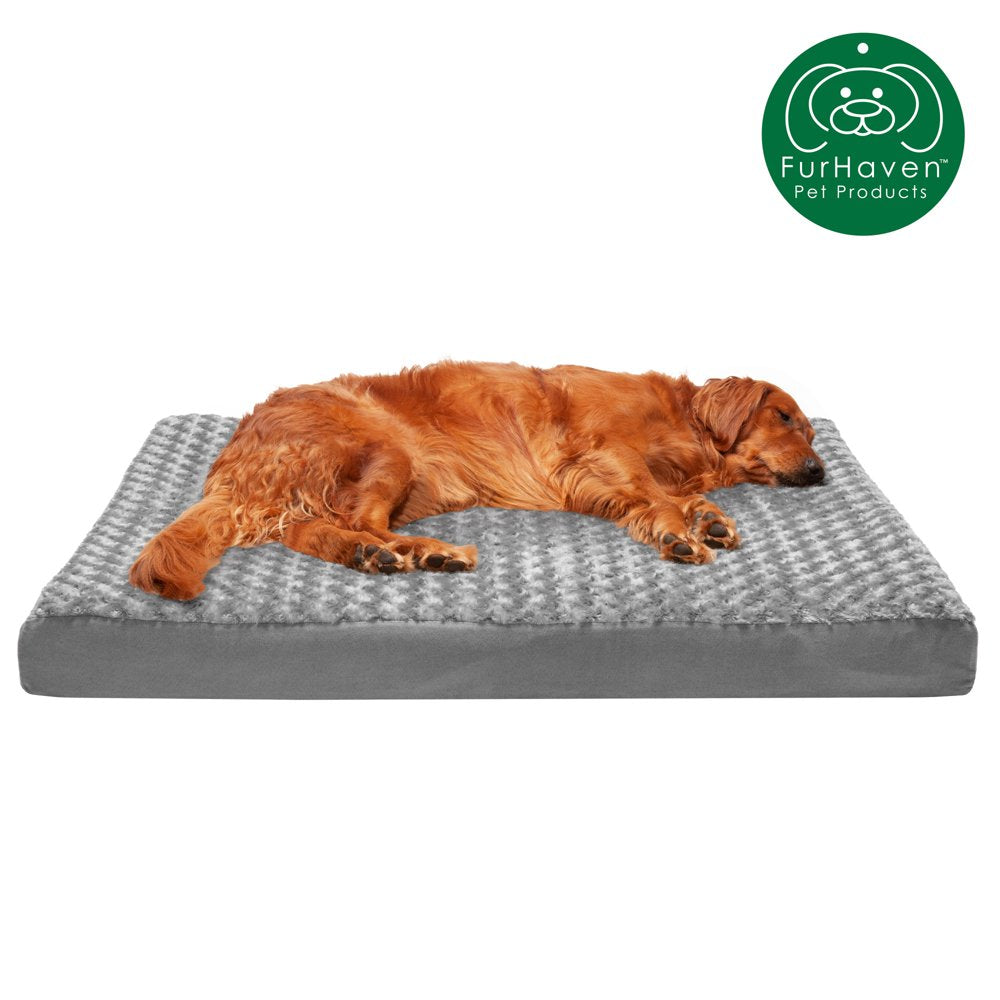 Furhaven Pet Products | Deluxe Memory Foam Ultra Plush Mattress Pet Bed for Dogs & Cats, Chocolate, Jumbo Animals & Pet Supplies > Pet Supplies > Cat Supplies > Cat Beds FurHaven Pet Memory Foam Jumbo Gray