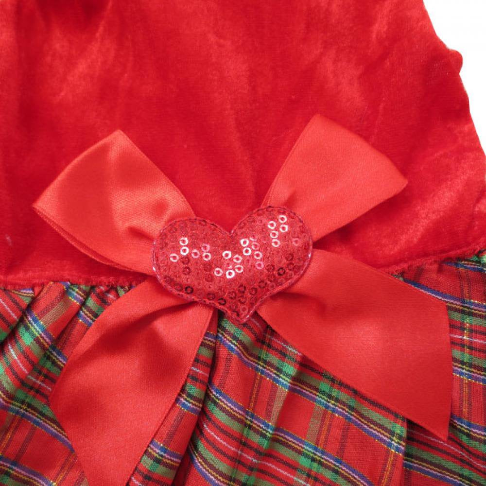 Puppy Plaid Bow Apparel Red Dress Pet Dog Lovely Skirt Christmas Party Clothes Animals & Pet Supplies > Pet Supplies > Dog Supplies > Dog Apparel Catlerio   