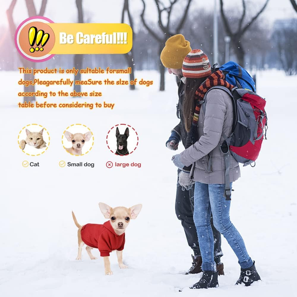 Chihuahua Sweaters for Dogs Puppy Hoodie with Pocket Tiny Dog Clothes Winter Fleece Warm Pet Doggie Sweatshirt for Small Girls Boys Yorkie Extra Small Dog Clothes XXS XS S, 2 Pieces (Xx-Small) Animals & Pet Supplies > Pet Supplies > Dog Supplies > Dog Apparel Sebaoyu   