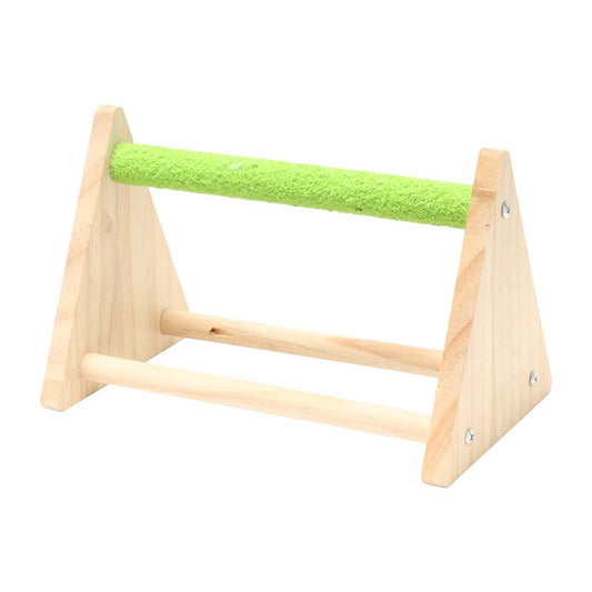 Bird Toy Firm Triangle Stand with Feeding Cup Wear-Resistant Bite-Resistant Playing and Resting Natural Wood Pet Parrot Training Stand Parakeet Playground Cockatiel Gym Bird Supplies Animals & Pet Supplies > Pet Supplies > Bird Supplies > Bird Gyms & Playstands Minjieyu   