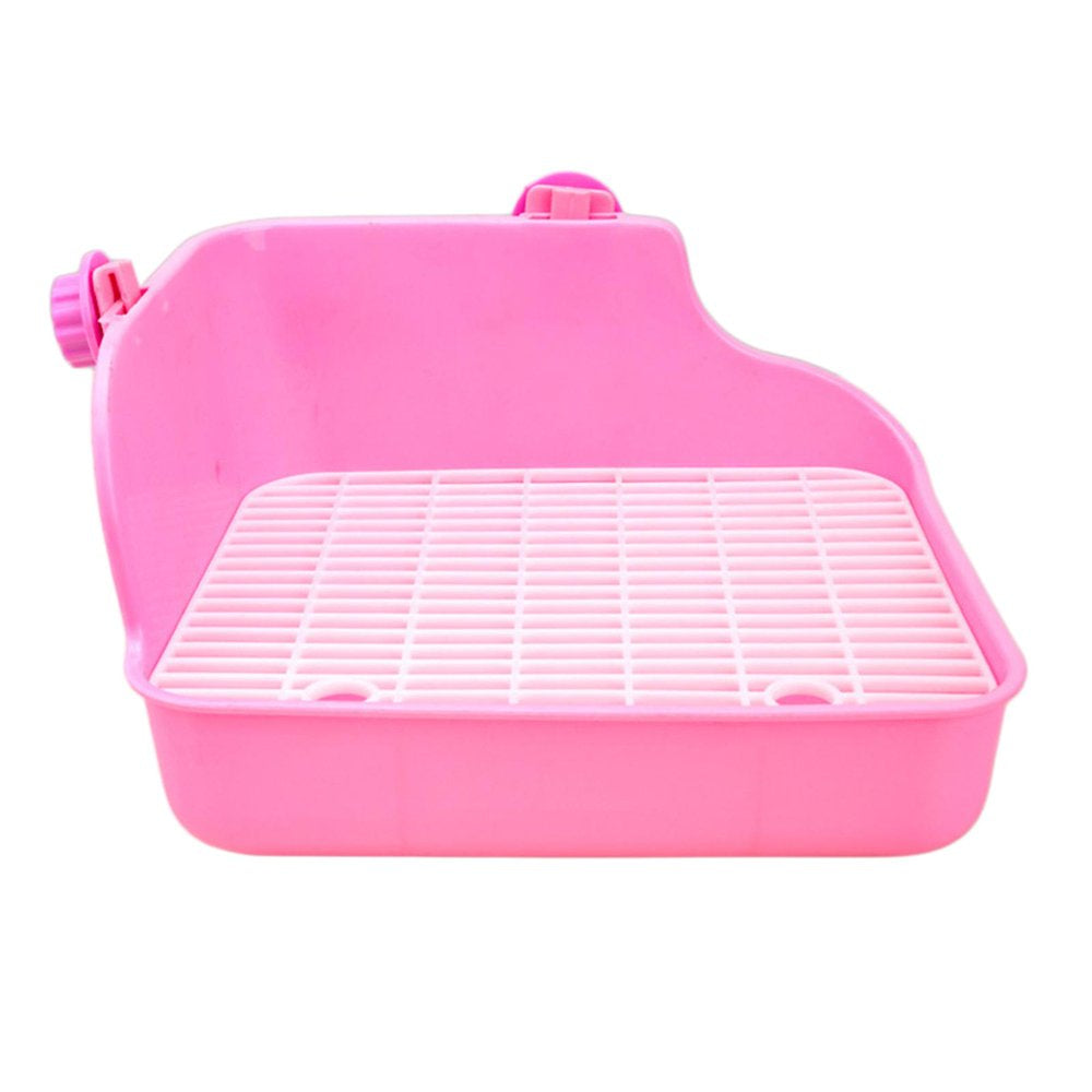 Small Animal Rabbit Litter Box Toilet Tray, Bedding Cage Cleaning Tool Pink 11X7.9X7.5In Animals & Pet Supplies > Pet Supplies > Small Animal Supplies > Small Animal Bedding perfeclan   