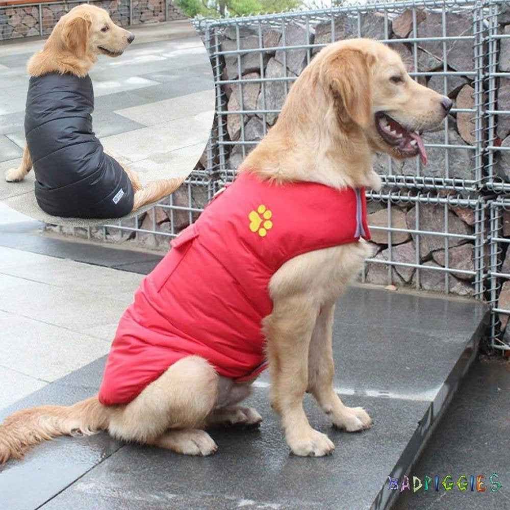 Badpiggies Double Sides Dog Vest Coat Winter Waterproof Pet Jacket for Small Medium Large Dogs (XS, Red) Animals & Pet Supplies > Pet Supplies > Dog Supplies > Dog Apparel BadPiggies   