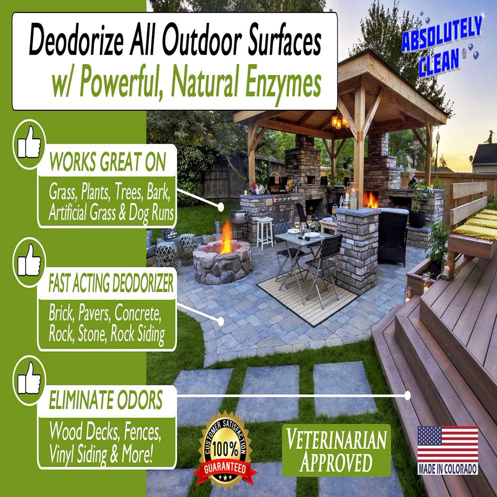 Amazing Outdoor Deodorizer - Natural Enzyme Formula - Just Spray & Walk Away - Grass, Astroturf, Dog Runs, Patios, Decks, Fences & More - Prevents Lawn Yellowing - USA Made - Vet Approved Animals & Pet Supplies > Pet Supplies > Dog Supplies > Dog Kennels & Runs Absolutely Clean   