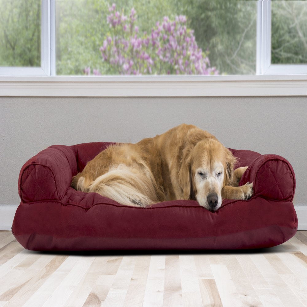 Furhaven Pet Products | Quilted Pillow Sofa Pet Bed for Dogs & Cats, Wine Red, Jumbo Animals & Pet Supplies > Pet Supplies > Cat Supplies > Cat Beds FurHaven Pet Products   