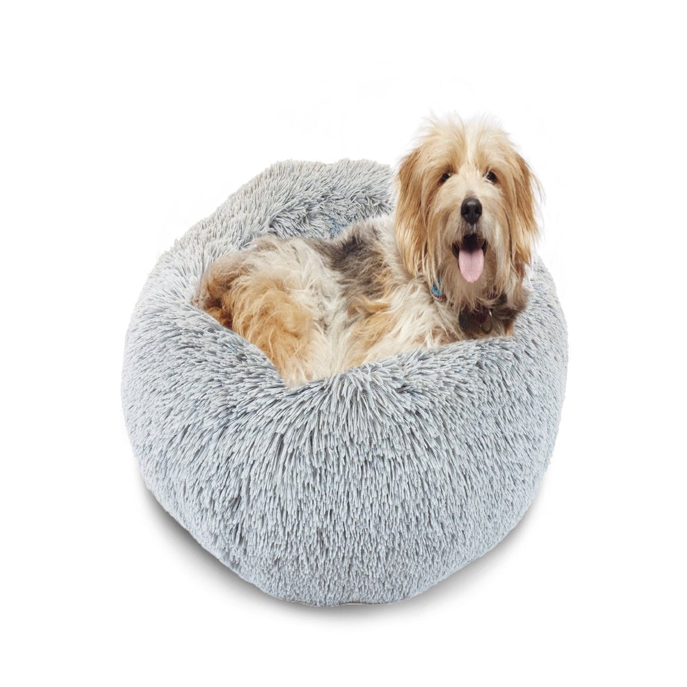 Precious Tails Super Luxe Shaggy Faux Fur Donut Bolster Dog Cat Bed - Small Animals & Pet Supplies > Pet Supplies > Cat Supplies > Cat Beds ENCHANTE ACCESSORIES   