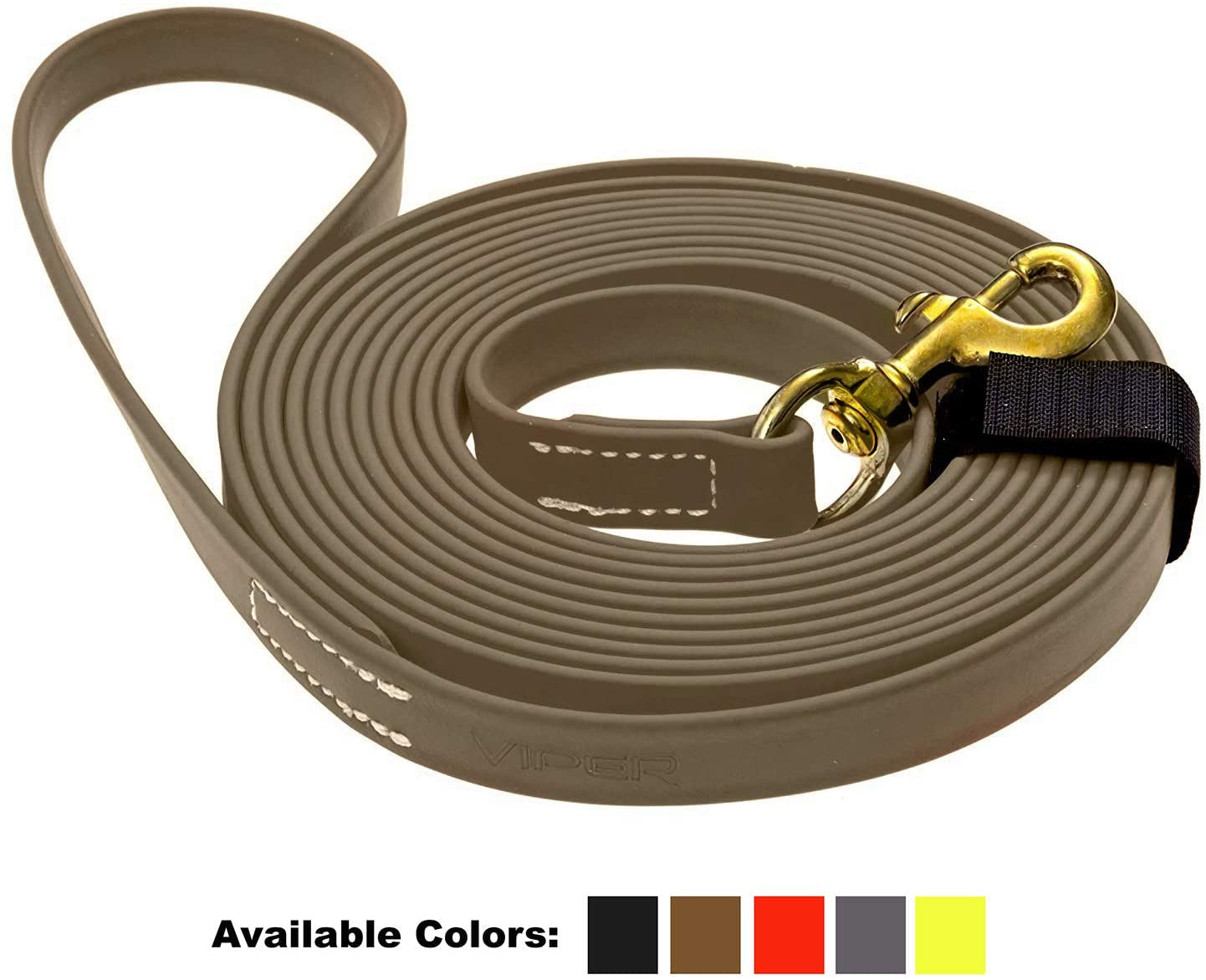 Viper - Biothane K9 Working Dog Leash Waterproof Lead for Tracking Training Schutzhund Odor-Proof Long Line with Solid Brass Snap for Puppy Medium and Large Dogs(Black: W: 1/2" | L: 4 Ft) Animals & Pet Supplies > Pet Supplies > Dog Supplies > Dog Apparel Dogline W: 3/4" | L: 20 ft Coyote Brown 