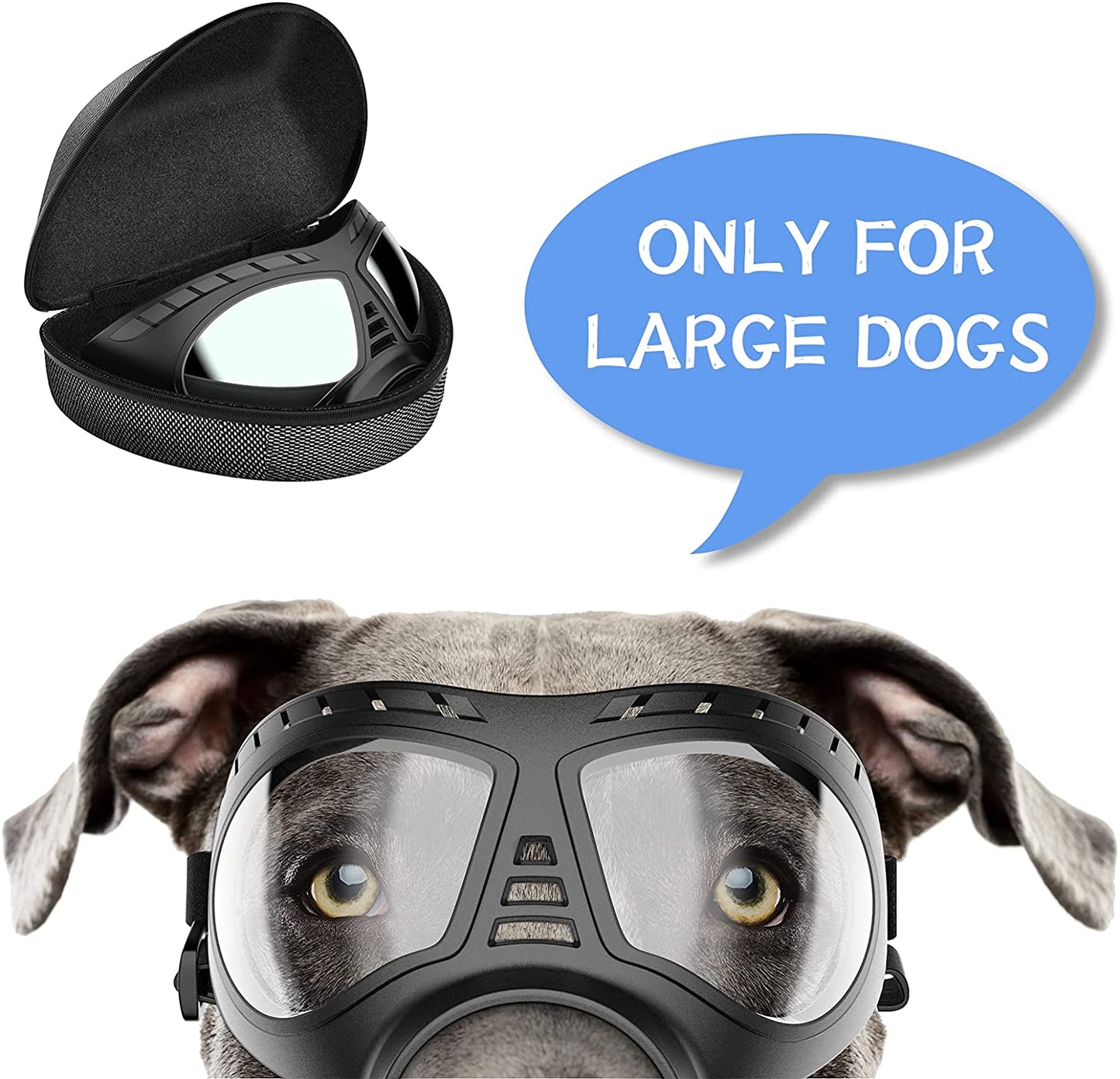 NVTED Dog Goggles Big Area Dog Sunglasses, Large Breed Windproof Snowproof Eye Protection Dog Glasses for Outdoor Driving Cycling (Large) Animals & Pet Supplies > Pet Supplies > Dog Supplies > Dog Apparel NVTED   