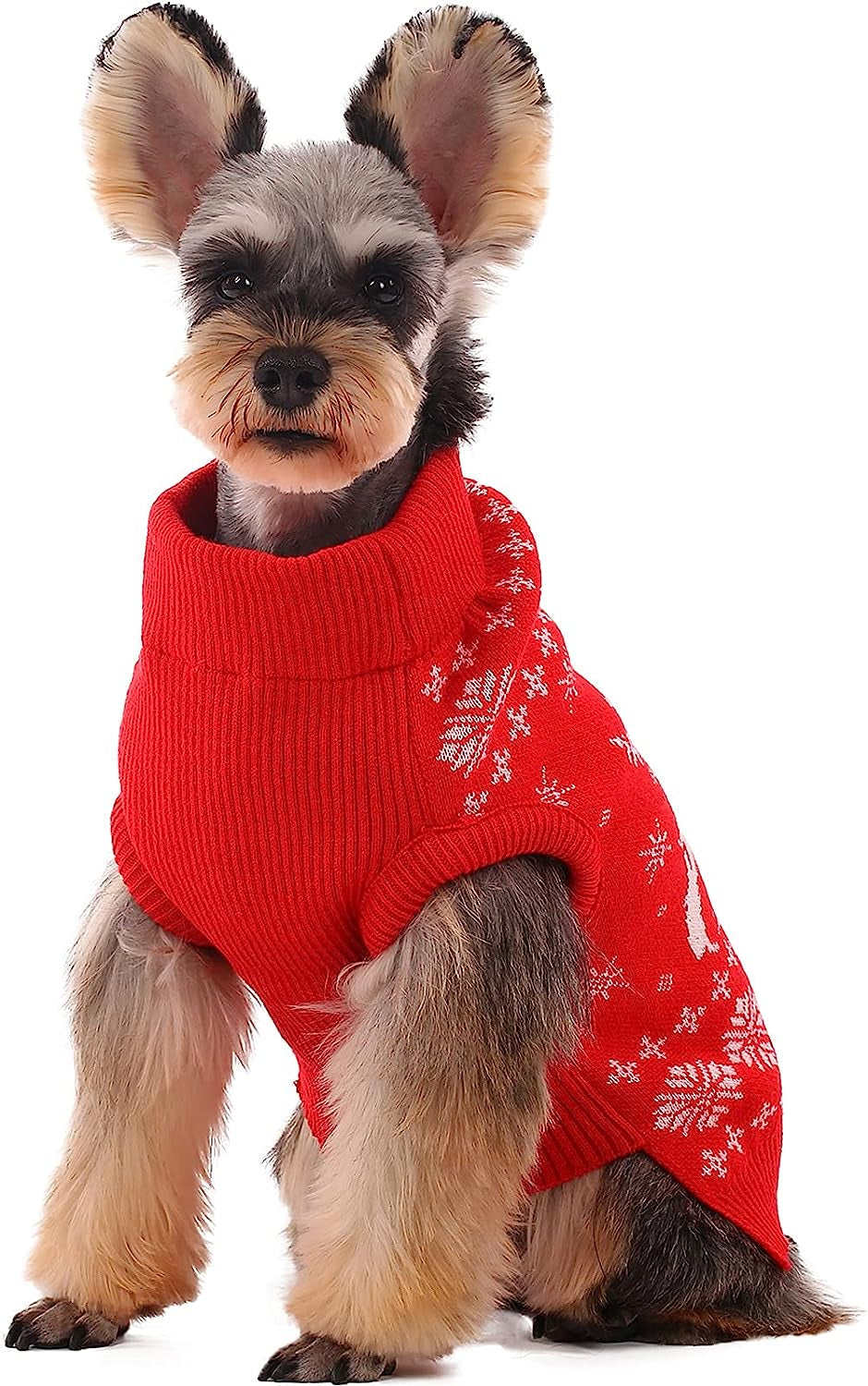 Kuoser Dog Sweater Pullover Knitwear, Dog Christmas Sweaters Classic Plaid Cable Knitted Wear, Dog Turtleneck Puppy Cold Weather Clothes for Small Medium Dogs Animals & Pet Supplies > Pet Supplies > Dog Supplies > Dog Apparel Kuoser Reindeer X-Small (Pack of 1) 