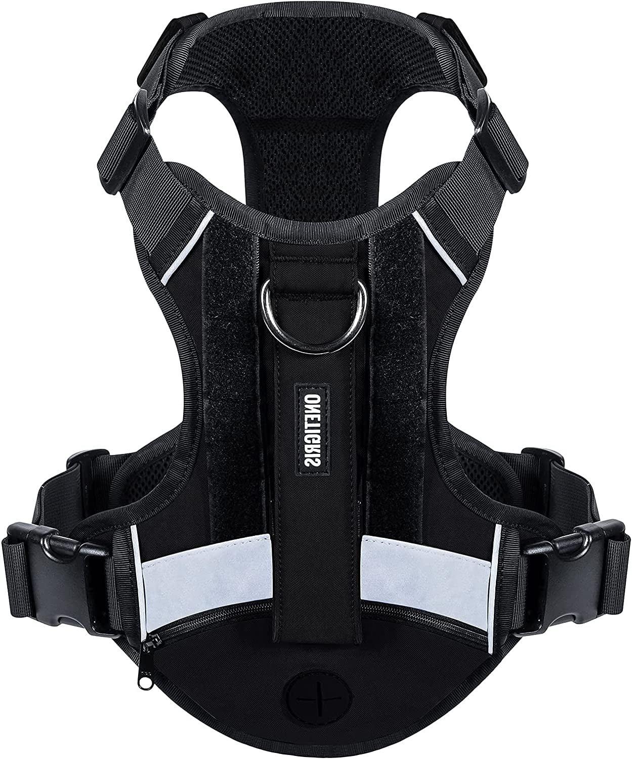 Onetigris No Pull Multi-Use Dog Harness for Medium Large Dogs, Tactical Service Dog Vest Harness with Training Handle & Pocket, Reflective Personalized Grover Dog Harness Adjustable Support Harness Animals & Pet Supplies > Pet Supplies > Dog Supplies > Dog Apparel OneTigris Black Medium 