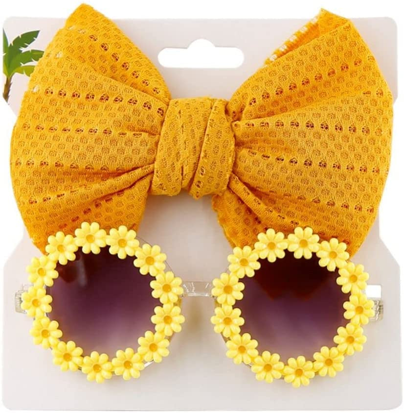 Cat Dog Sunglasses Fashion Flower Sunglasses with Bow Headband Summer Beach Dog Sunglasses Cute Dog Cat Cosplay Party Costume Photo Props(Purple) Animals & Pet Supplies > Pet Supplies > Dog Supplies > Dog Apparel generic yellow  