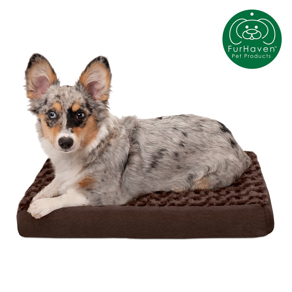 Furhaven Pet Products | Deluxe Memory Foam Ultra Plush Mattress Pet Bed for Dogs & Cats, Chocolate, Jumbo Animals & Pet Supplies > Pet Supplies > Cat Supplies > Cat Beds FurHaven Pet Cooling Gel Foam S Chocolate