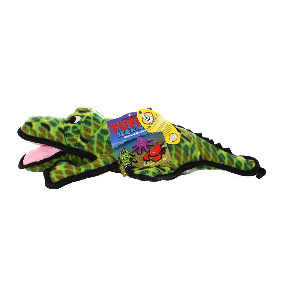 Tuffy Ocean Creature Alligator Dog Squeaky Toy, Green