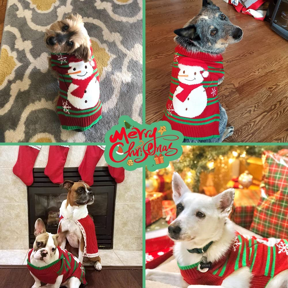 HOTUMN Dog Clothes Snow Sweaters Snowman Sweaters Xmas Dog Holiday Sweaters New Year Christmas Sweater Pet Knit Clothes for Small Medium Dog (Medium, Snowman) Animals & Pet Supplies > Pet Supplies > Dog Supplies > Dog Apparel Hotumn   